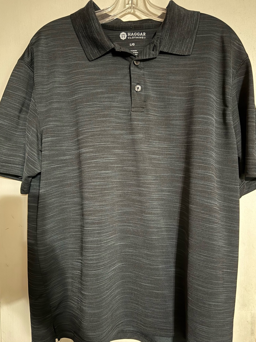 Haggar Men’s Charcoal Black Heathered Polo